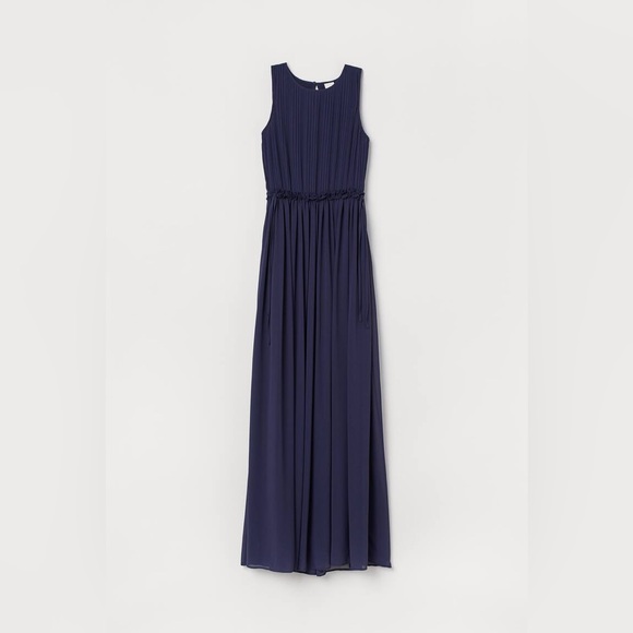 H&M Dresses & Skirts - H&M Chiffon Semi Formal Navy Maxi Dress Size 8 PTP 13-19”